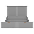 Grey Full Size Murphy Wall Bed with Drawer Cabinet and Built-in Sockets