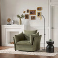 Oversized Chenille Lounge Armchair with High Backrest and Removable Cushions