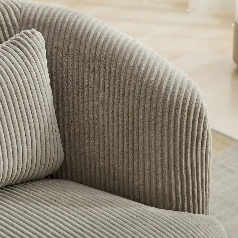 Corduroy Swivel Barrel Chair