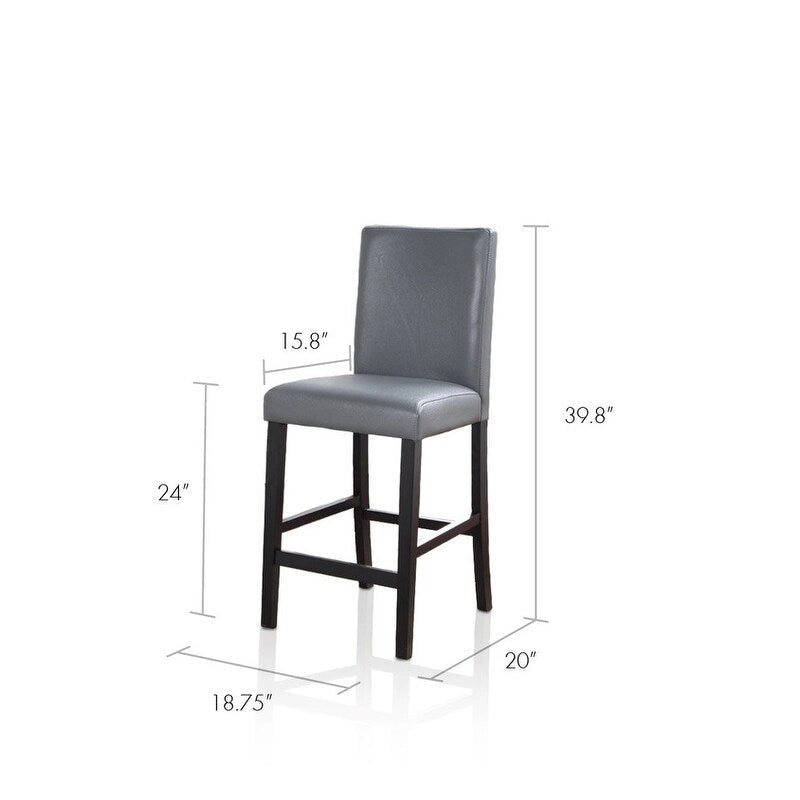 Parson Counter Stool with Wood Legs and Polyester Upholstered Seat