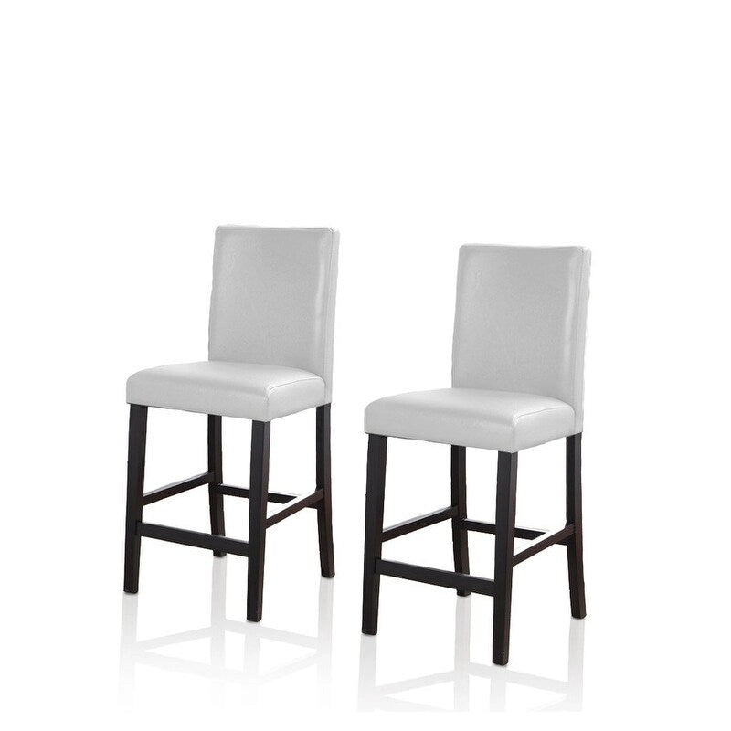 Parson Counter Stool with Wood Legs and Polyester Upholstered Seat