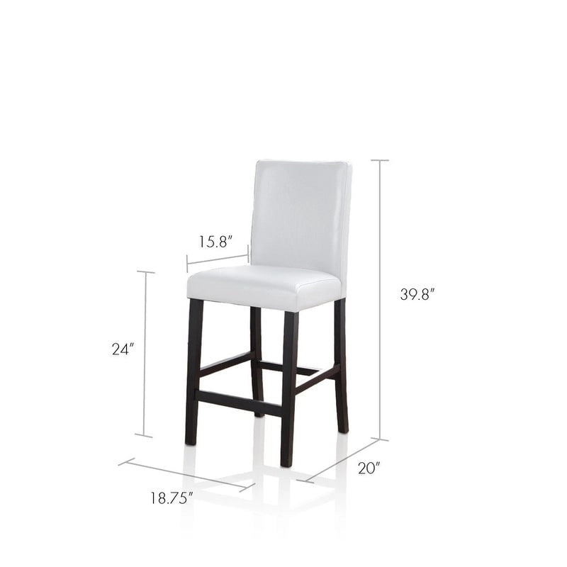 Parson Counter Stool with Wood Legs and Polyester Upholstered Seat