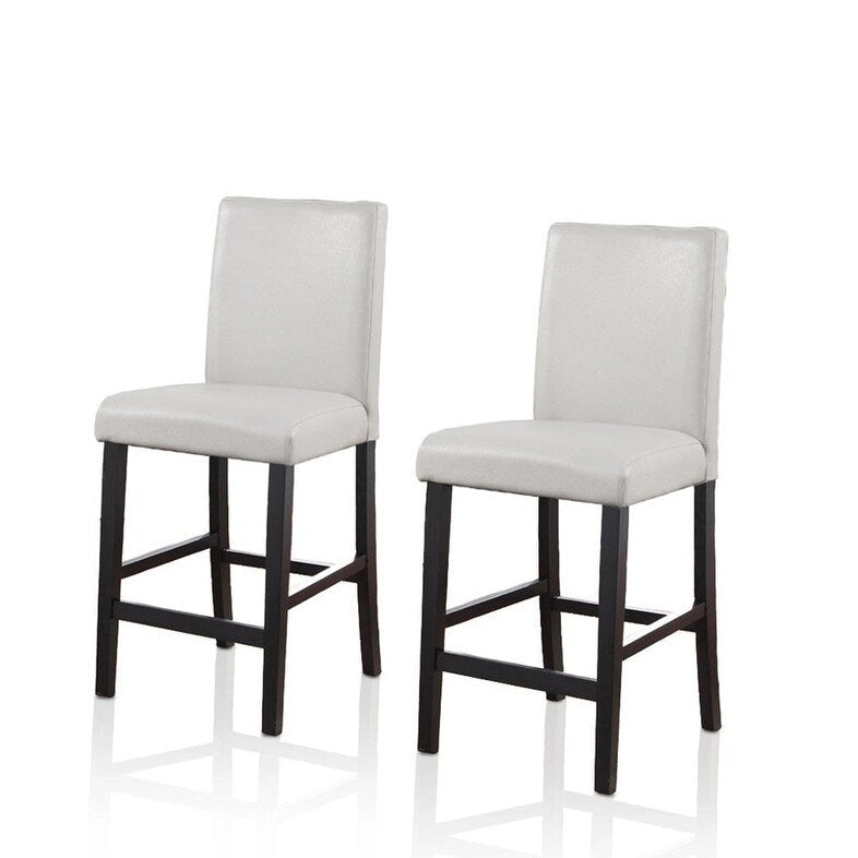Parson Counter Stool with Wood Legs and Polyester Upholstered Seat
