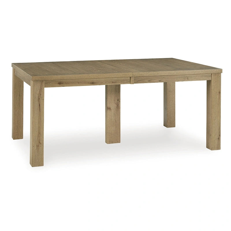 Light Brown Rustic Oak Extension Dining Table with Removable Leaves Seats Ten