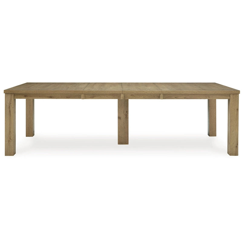 Light Brown Rustic Oak Extension Dining Table with Removable Leaves Seats Ten