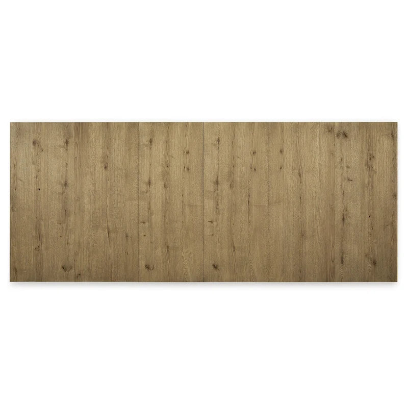 Light Brown Rustic Oak Extension Dining Table with Removable Leaves Seats Ten