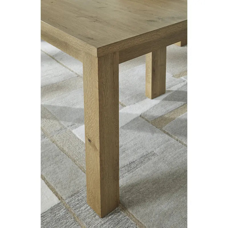 Light Brown Rustic Oak Extension Dining Table with Removable Leaves Seats Ten