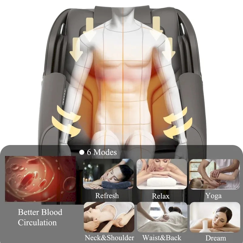 Zero Gravity Massage Chair Recliner with Airbag Heat Bluetooth and Foot Roller