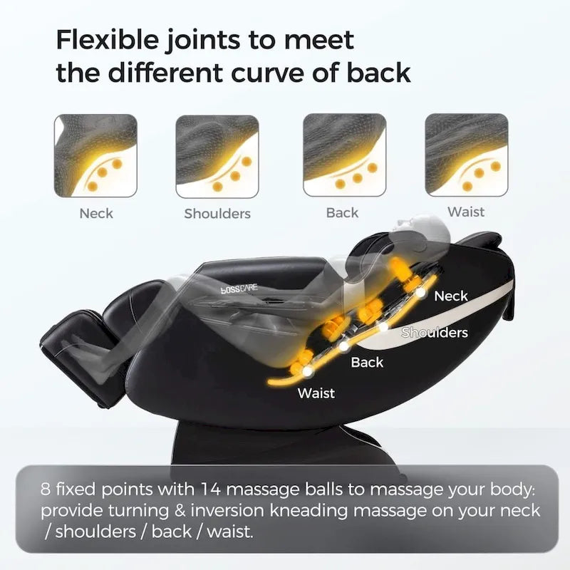 Zero Gravity Massage Chair Recliner with Airbag Heat Bluetooth and Foot Roller