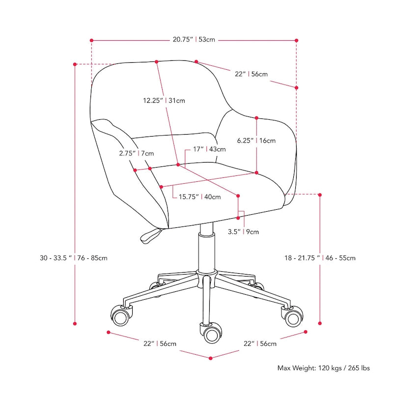 CorLiving Marlowe Upholstered Task Chair