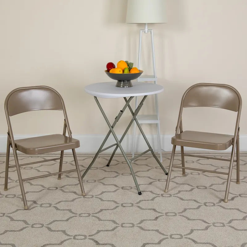 2 Pack Double Braced Metal Folding Chair