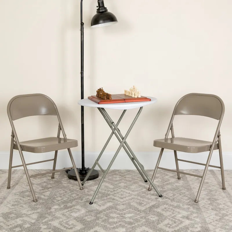 2 Pack Double Braced Metal Folding Chair