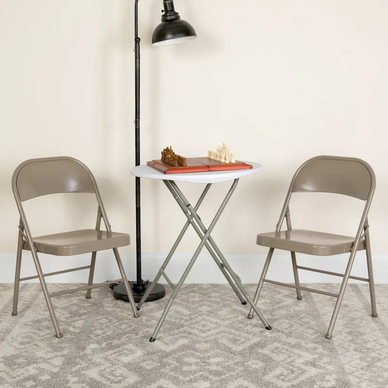 2 Pack Double Braced Metal Folding Chair