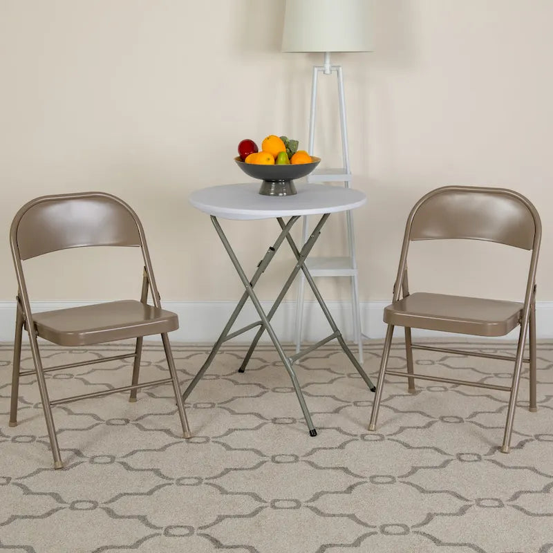 2 Pack Double Braced Metal Folding Chair