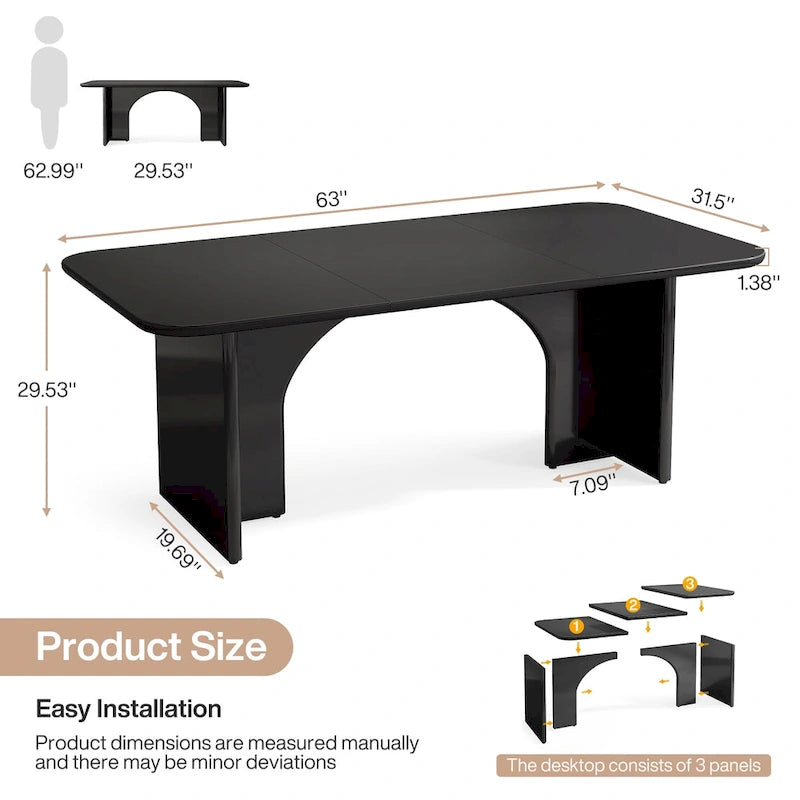 63 Executive Desk, Large Computer Desk Modern Home Office Desk