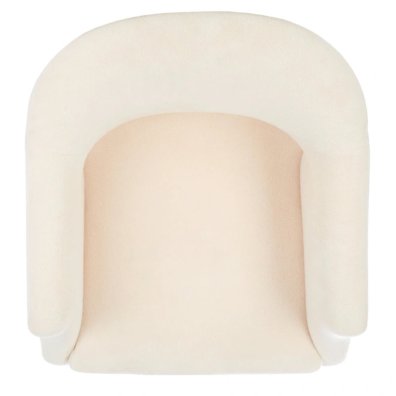 Modern Velvet Swivel Accent Chair with Geometric Cutout Back and Gold Base
