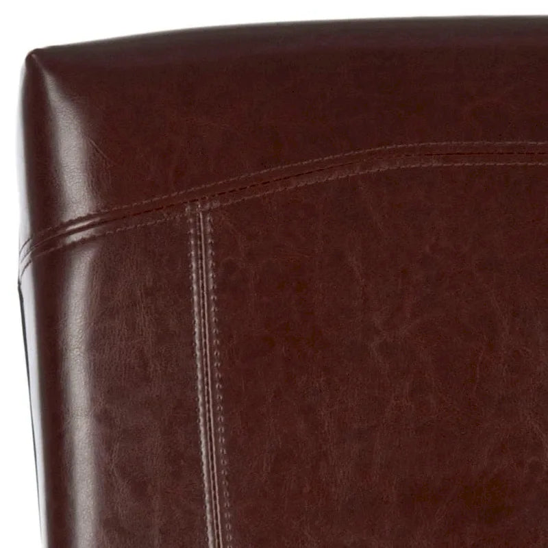 Parsons Marbled Leather Dining Side Chair with Cherry Mahogany Legs