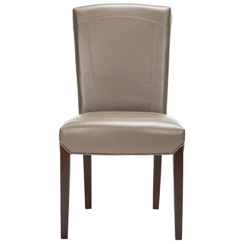 Parsons Marbled Leather Dining Side Chair with Cherry Mahogany Legs