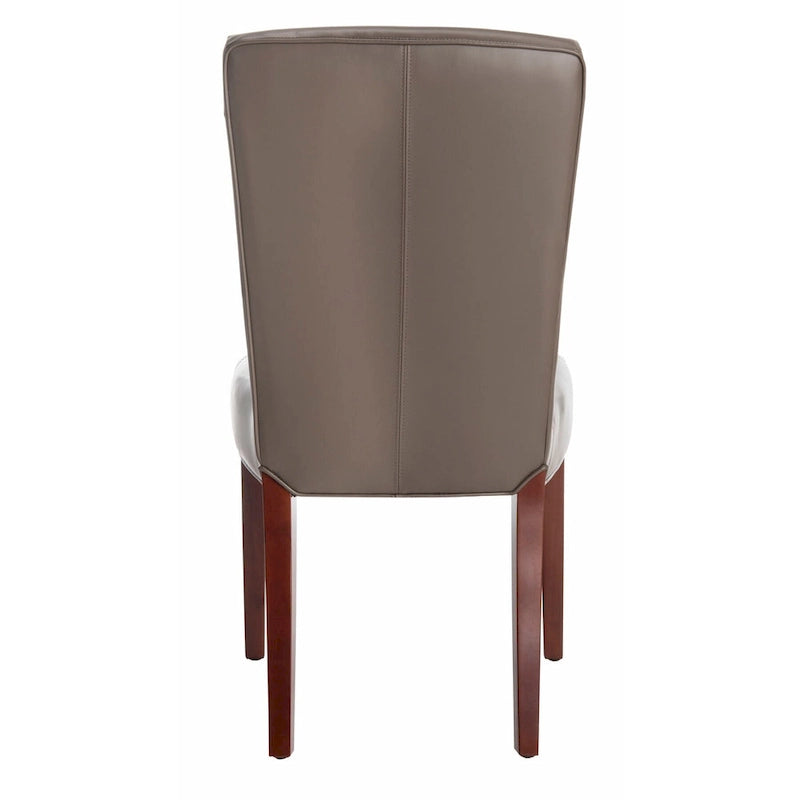 Parsons Marbled Leather Dining Side Chair with Cherry Mahogany Legs