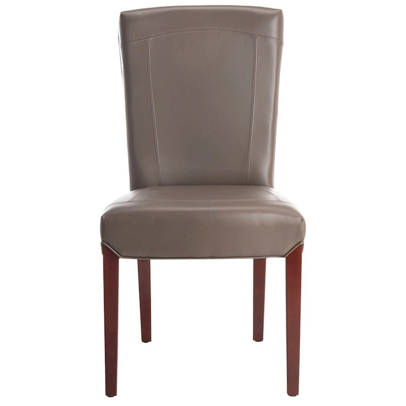 Parsons Marbled Leather Dining Side Chair with Cherry Mahogany Legs