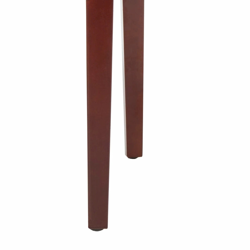Parsons Marbled Leather Dining Side Chair with Cherry Mahogany Legs