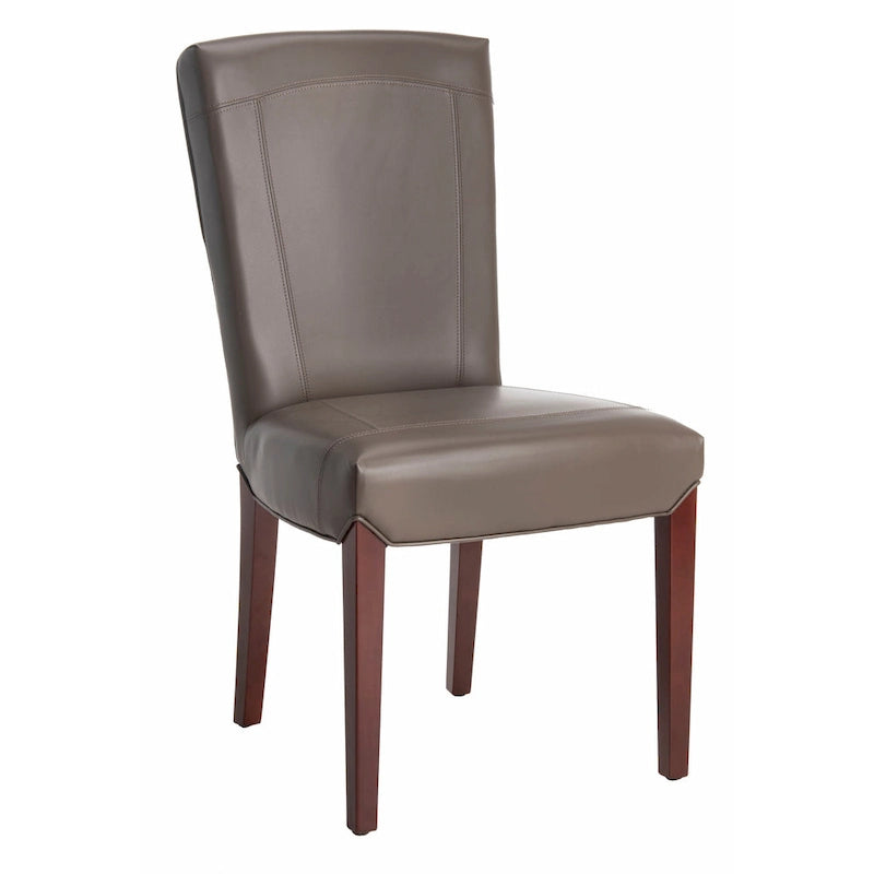 Parsons Marbled Leather Dining Side Chair with Cherry Mahogany Legs