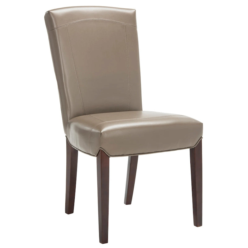 Parsons Marbled Leather Dining Side Chair with Cherry Mahogany Legs