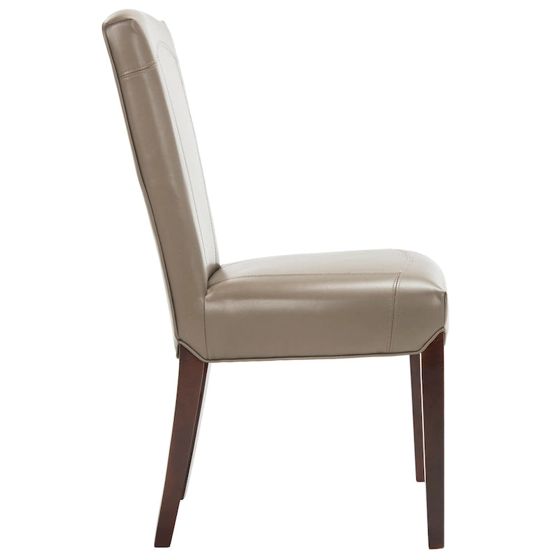 Parsons Marbled Leather Dining Side Chair with Cherry Mahogany Legs