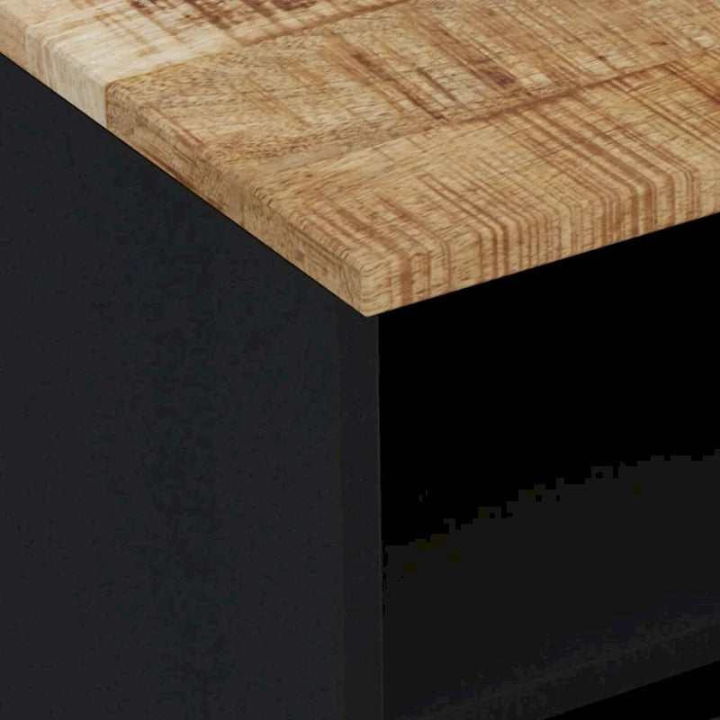 Industrial Solid Wood TV Stand with Two Drawers and Two Storage Compartments