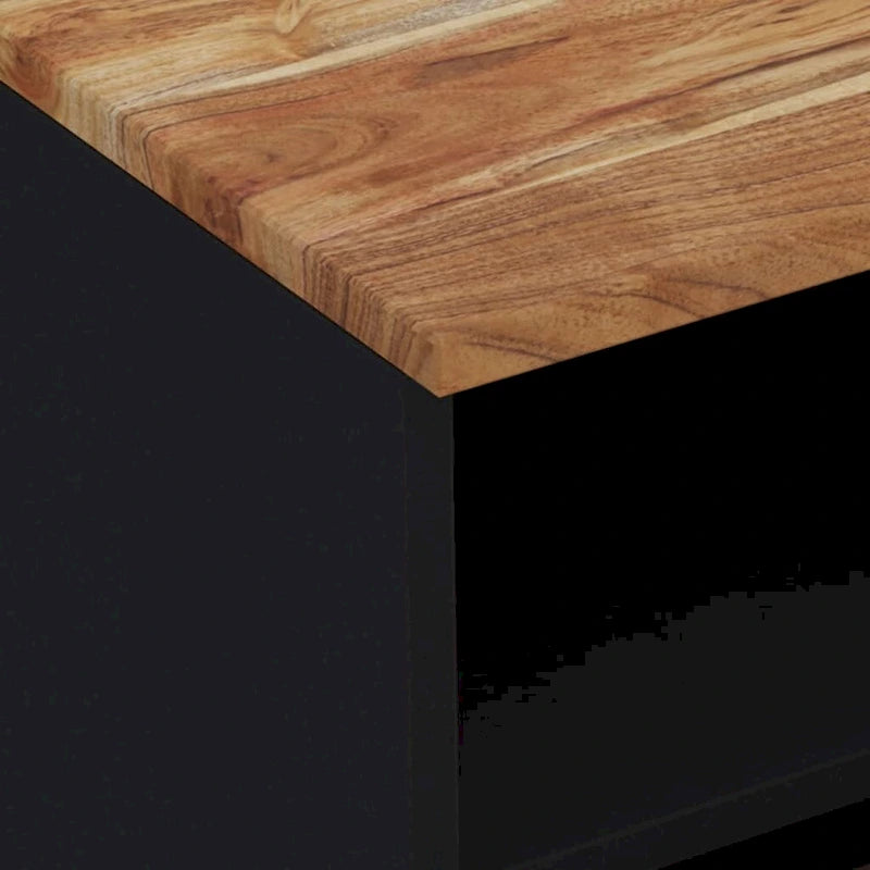 Industrial Solid Wood TV Stand with Two Drawers and Two Storage Compartments