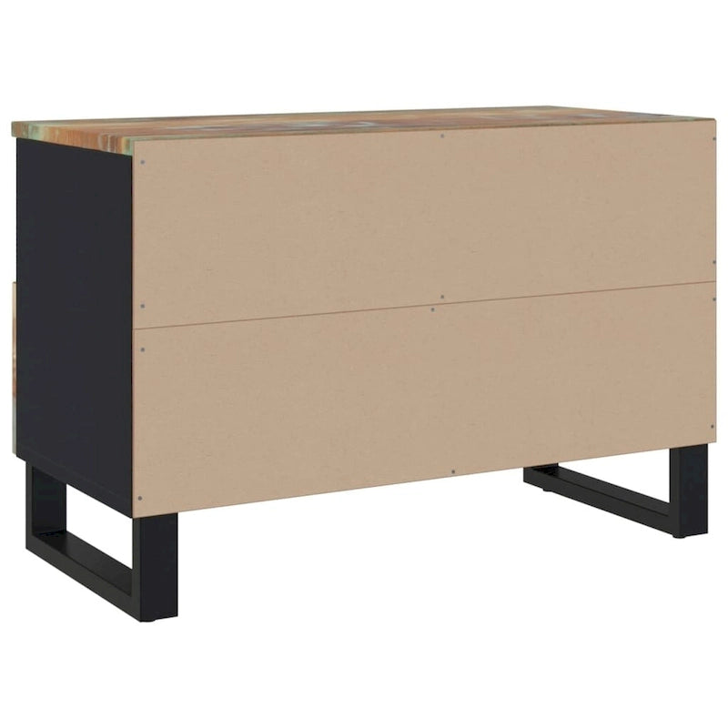 Industrial Solid Wood TV Stand with Two Drawers and Two Storage Compartments