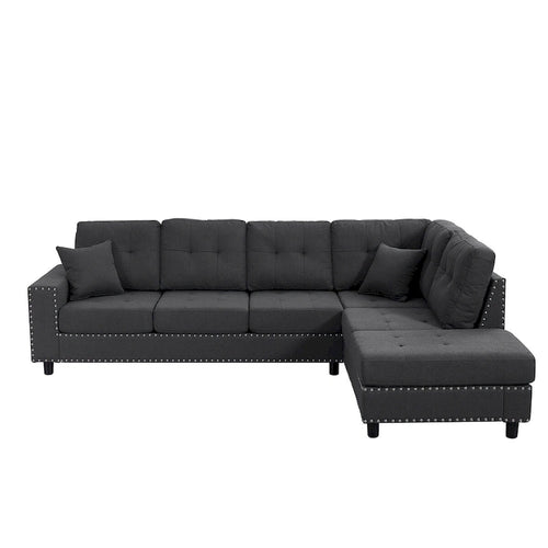 109.2L-shaped Modular Sectional Sofa with Removable Back Cushions and 2 Pillows, for Living rooms, Offices, and Apartments