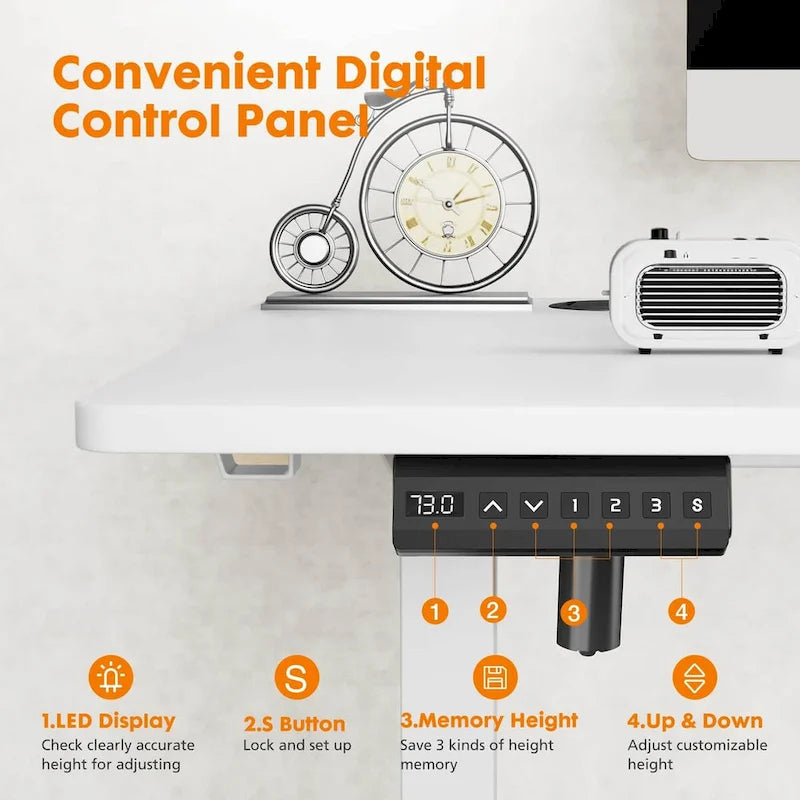 Electric Height Adjustable Standing Desk,Sit to Stand Ergonomic Computer Desk,55 x 24