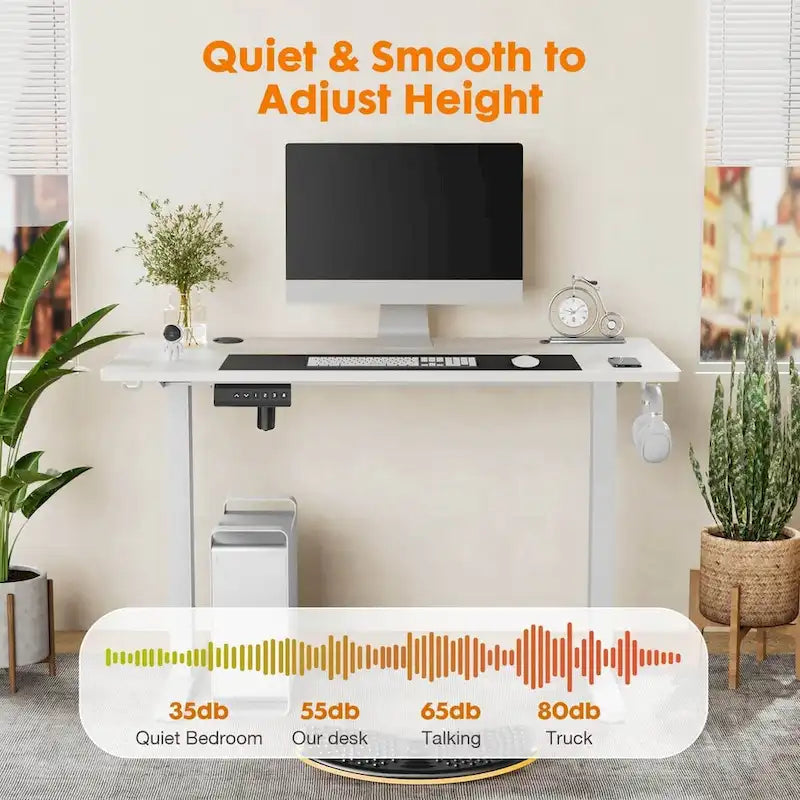 Electric Height Adjustable Sit-to-Stand Ergonomic Desk with Memory Settings