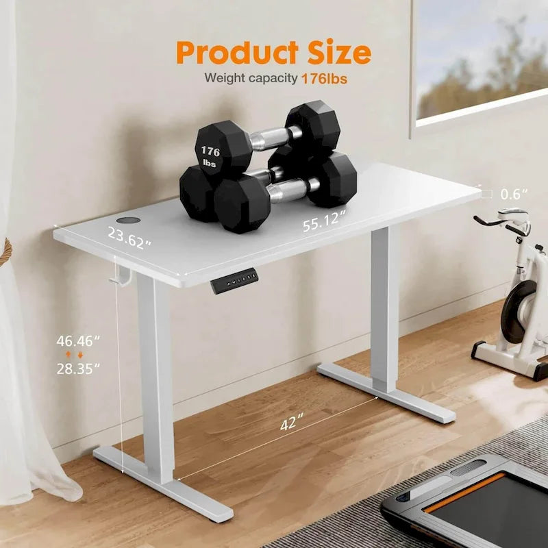 Electric Height Adjustable Sit-to-Stand Ergonomic Desk with Memory Settings