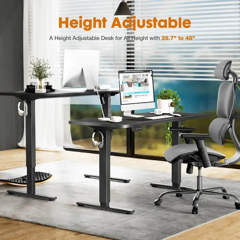 Electric Height Adjustable Sit-to-Stand Ergonomic Desk with Memory Settings