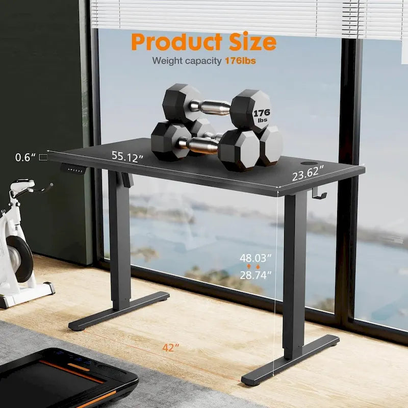 Electric Height Adjustable Sit-to-Stand Ergonomic Desk with Memory Settings