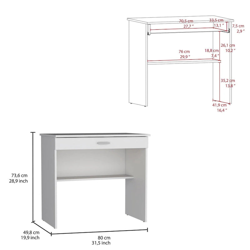 Writting Desk White 80 C