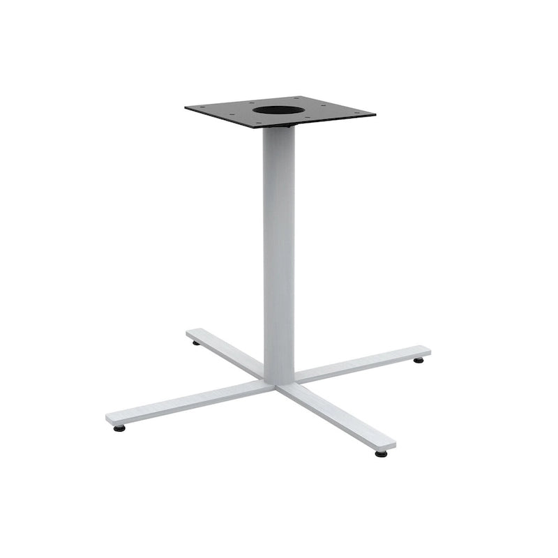 Round Laminate Cafe Dining Table with Powder-Coated Silver Base