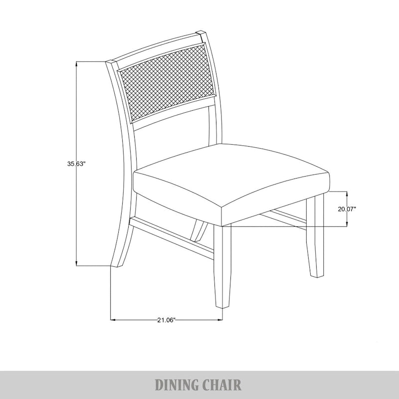 Contemporary Upholstered Dining Chair with Cane Motif Backrest in Mixed Colors